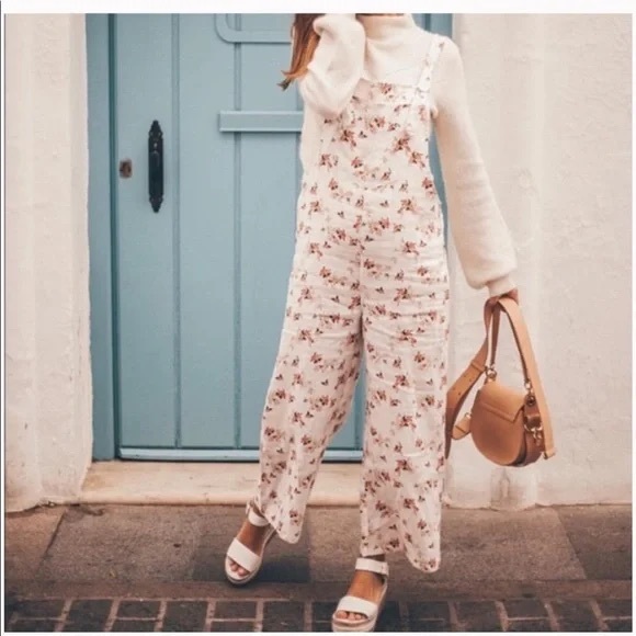 Zara Pants & Jumpsuits Zara Floral Linen Overalls Size L Poshmark
